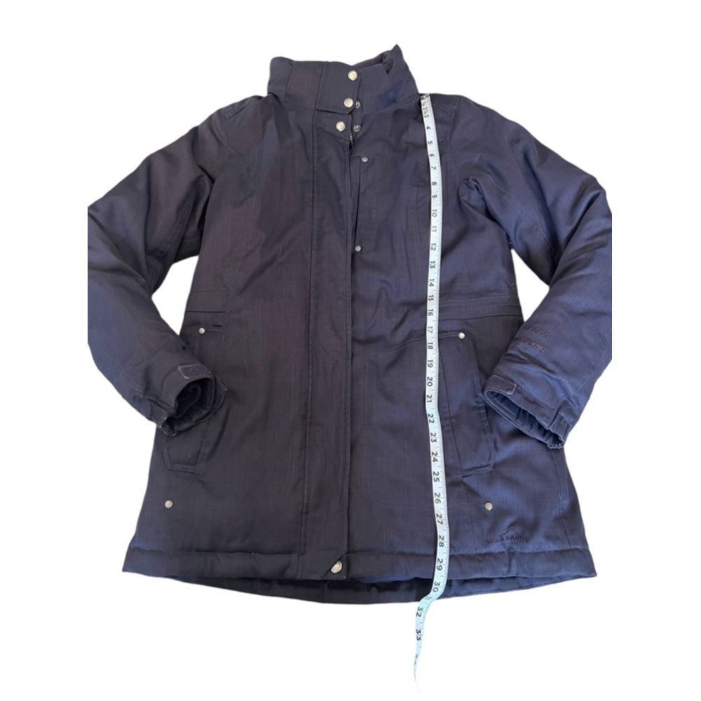 EDDIE BAUER Down Filled Purple Long Fit Zip Up Winter Jacket Coat XS - Picture 5 of 9